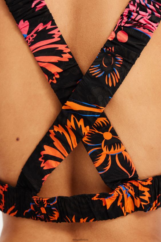 Desigual moterys trumpas tropinis viršus su petnešėlėmis apranga S606BV792