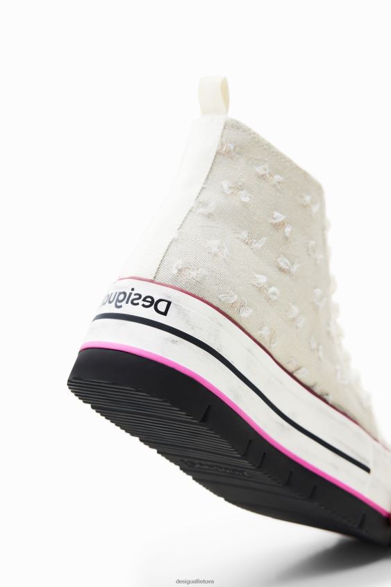 Desigual moterys „Disney“ „Mickey Mouse“ sportbačiai su aukšta viršūne platforma avalynė S606BV1511