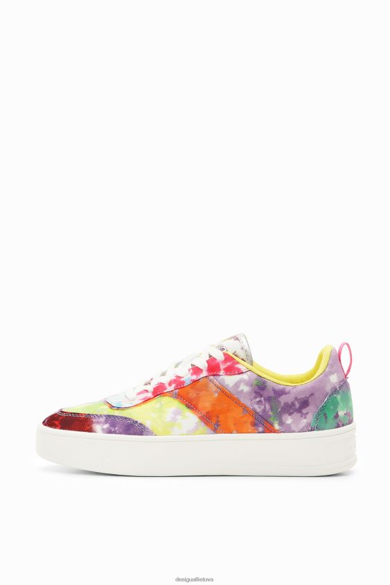 Desigual moterys akvareliniai kratinio platforminiai sportbačiai avalynė S606BV1503