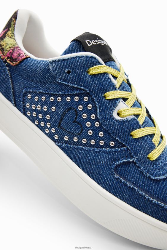 Desigual moterys džinsiniai širdelės sportbačiai su platforma avalynė S606BV1491