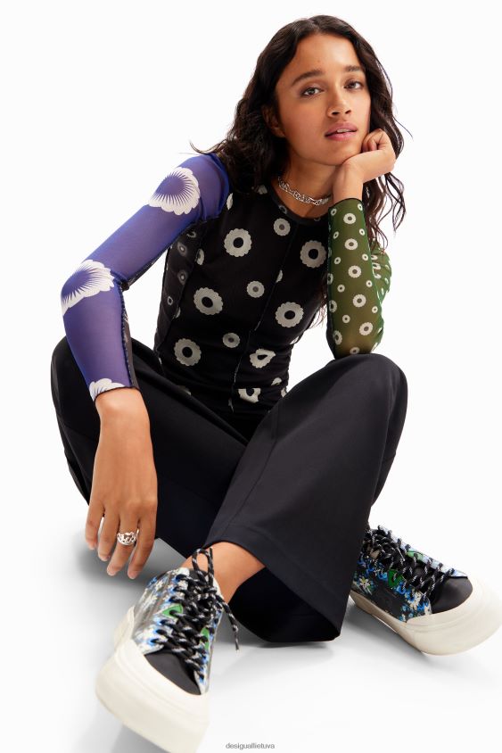 Desigual moterys gėlėti platforminiai sportbačiai avalynė S606BV1499