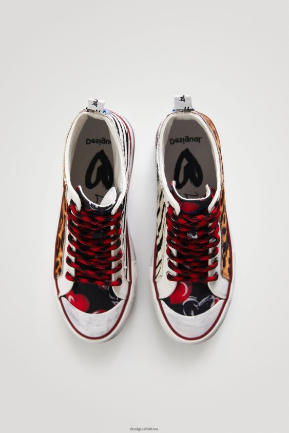 Desigual moterys sportbačiai su gyvulių raštais aukšta viršūne avalynė S606BV1473