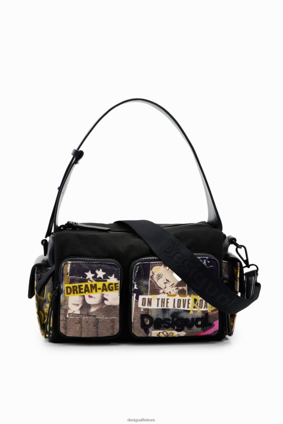 Desigual moterys didelis drobinis laikraščių krepšys priedas S606BV1182