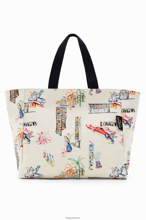 Desigual moterys didelis iliustruojamas krepšys priedas S606BV645
