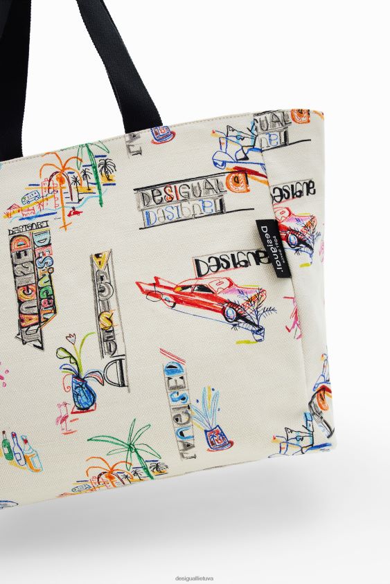 Desigual moterys didelis iliustruojamas krepšys priedas S606BV645