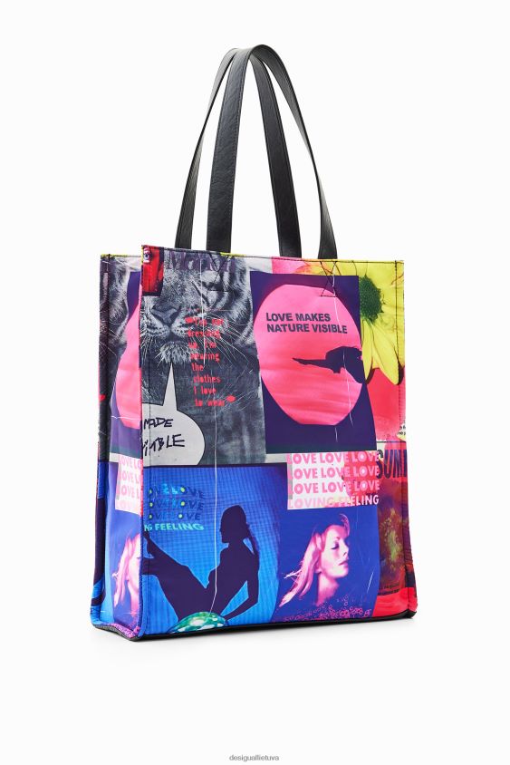 Desigual moterys didelis koliažo krepšys priedas S606BV805