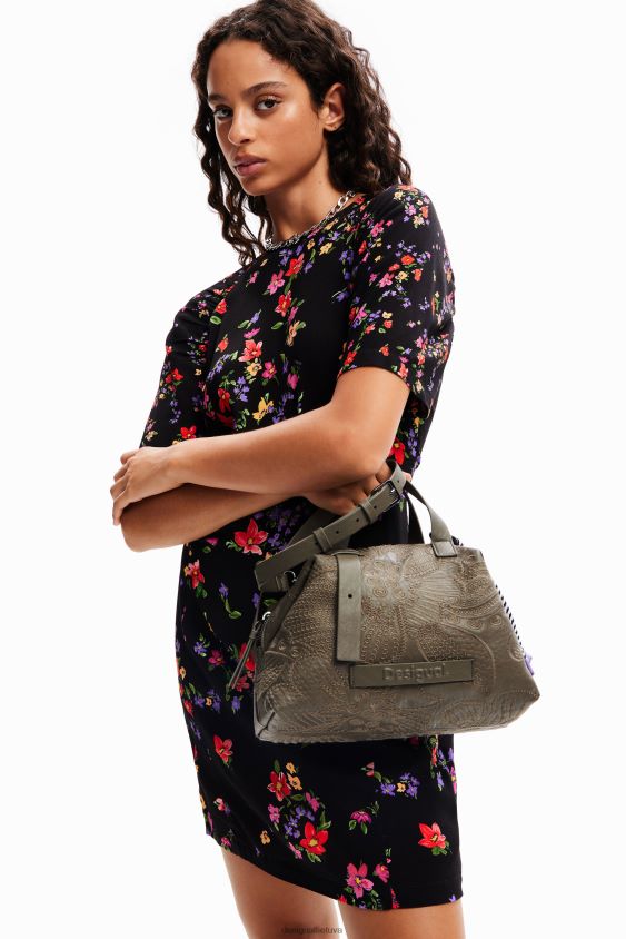 Desigual moterys vidutinio dydžio gėlių siuvinėjimo krepšys priedas S606BV1260