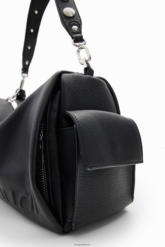Desigual moterys vidutinio dydžio krepšys su puse logotipu priedas S606BV1258