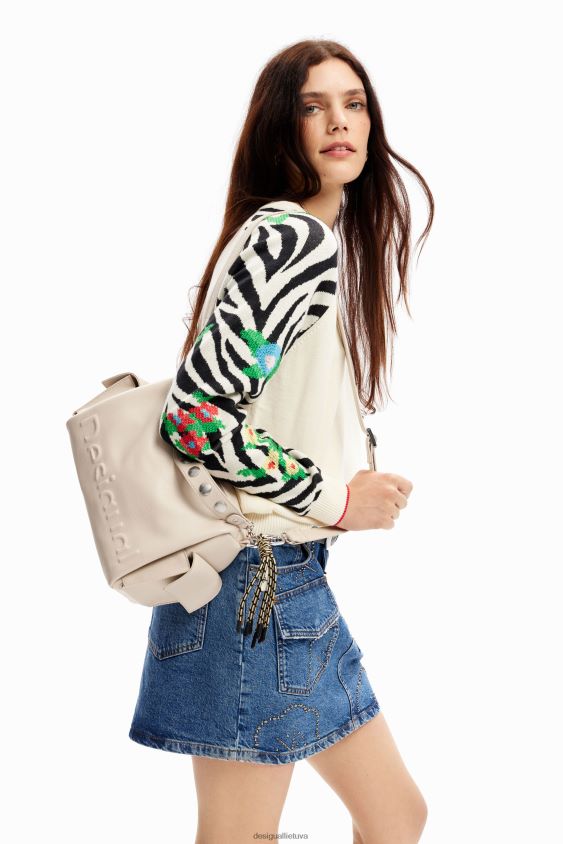Desigual moterys vidutinio dydžio krepšys su puse logotipu priedas S606BV1301