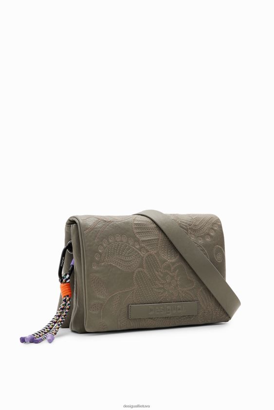 Desigual moterys Vidutinio dydžio gėlėmis siuvinėtas crossbody krepšys priedas S606BV1199