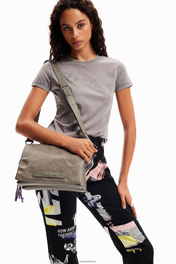 Desigual moterys Vidutinio dydžio gėlėmis siuvinėtas crossbody krepšys priedas S606BV1199