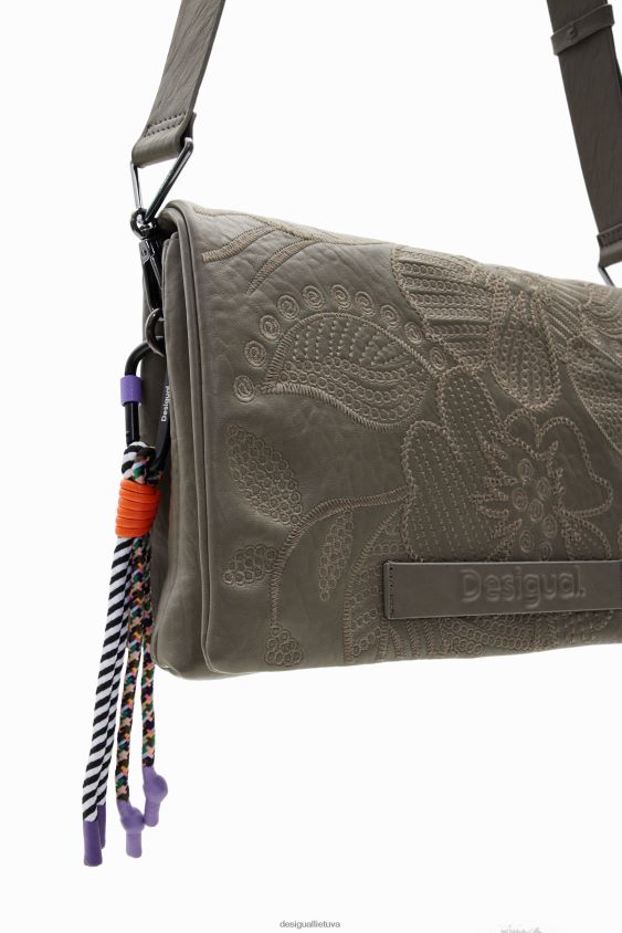 Desigual moterys Vidutinio dydžio gėlėmis siuvinėtas crossbody krepšys priedas S606BV1199