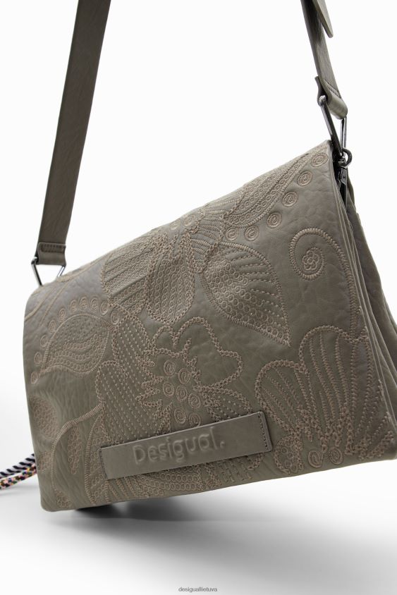 Desigual moterys Vidutinio dydžio gėlėmis siuvinėtas crossbody krepšys priedas S606BV1199