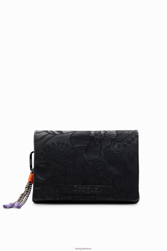 Desigual moterys Vidutinio dydžio gėlėmis siuvinėtas crossbody krepšys priedas S606BV1304