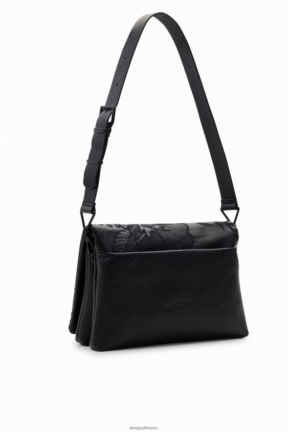 Desigual moterys Vidutinio dydžio gėlėmis siuvinėtas crossbody krepšys priedas S606BV1304
