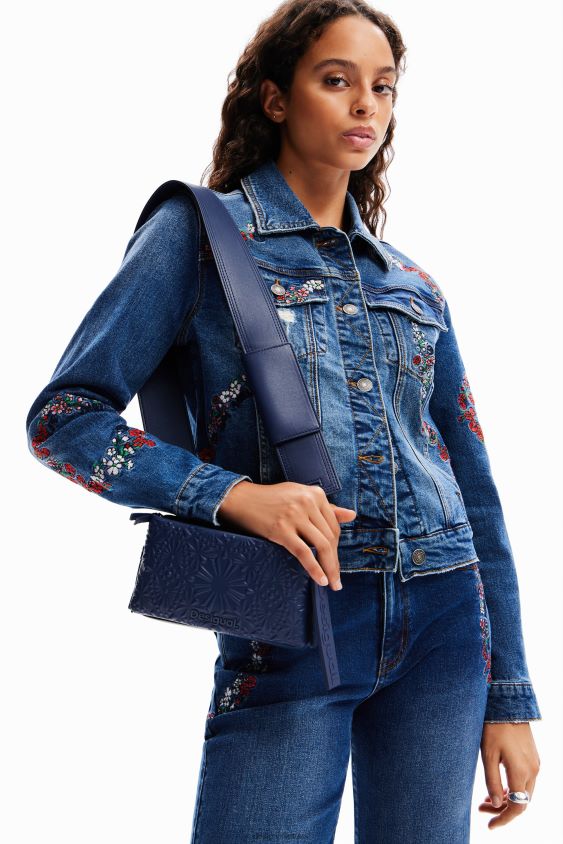 Desigual moterys mažas geometrinis reljefinis kryžminis krepšys priedas S606BV1283