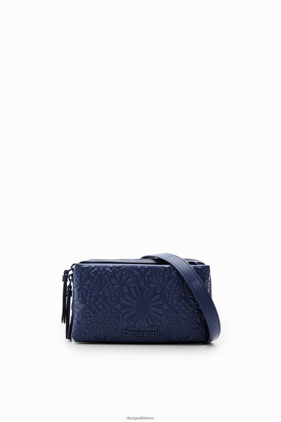 Desigual moterys mažas geometrinis reljefinis kryžminis krepšys priedas S606BV1283