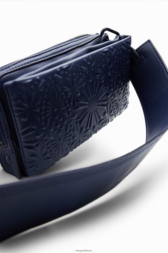 Desigual moterys mažas geometrinis reljefinis kryžminis krepšys priedas S606BV1283