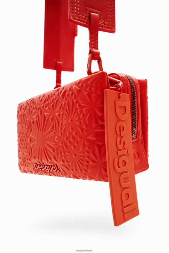 Desigual moterys mažas geometrinis reljefinis kryžminis krepšys priedas S606BV1288