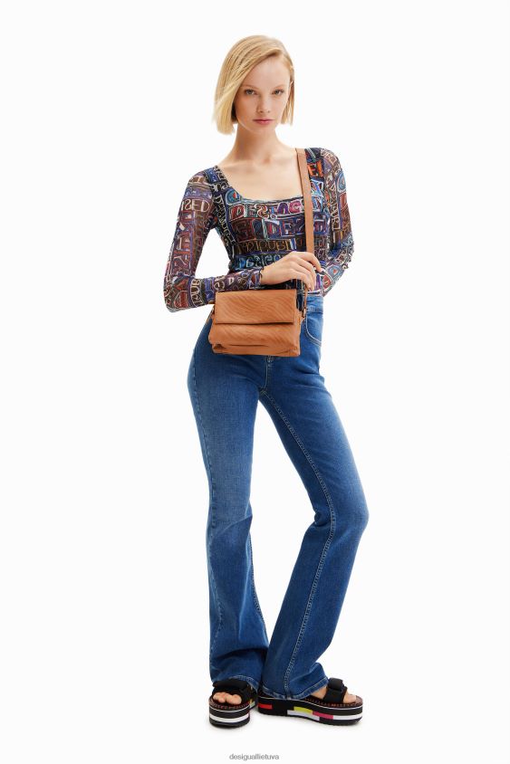 Desigual moterys mažas odinis logotipas crossbody krepšys priedas S606BV576