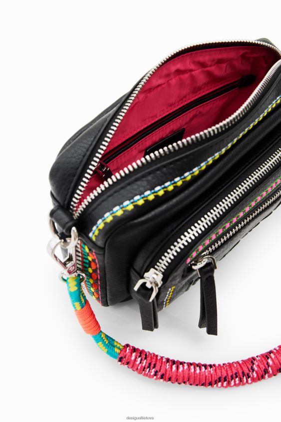 Desigual moterys mažas siuvinėtas kryžminio kūno krepšys priedas S606BV25