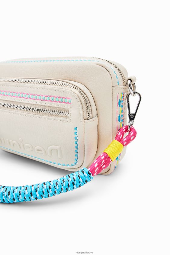 Desigual moterys mažas siuvinėtas kryžminio kūno krepšys priedas S606BV402