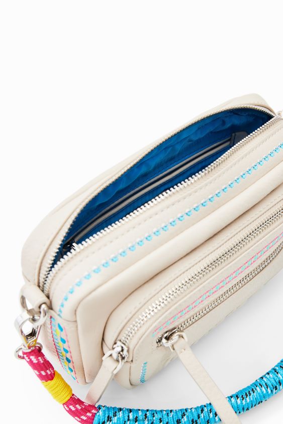 Desigual moterys mažas siuvinėtas kryžminio kūno krepšys priedas S606BV402