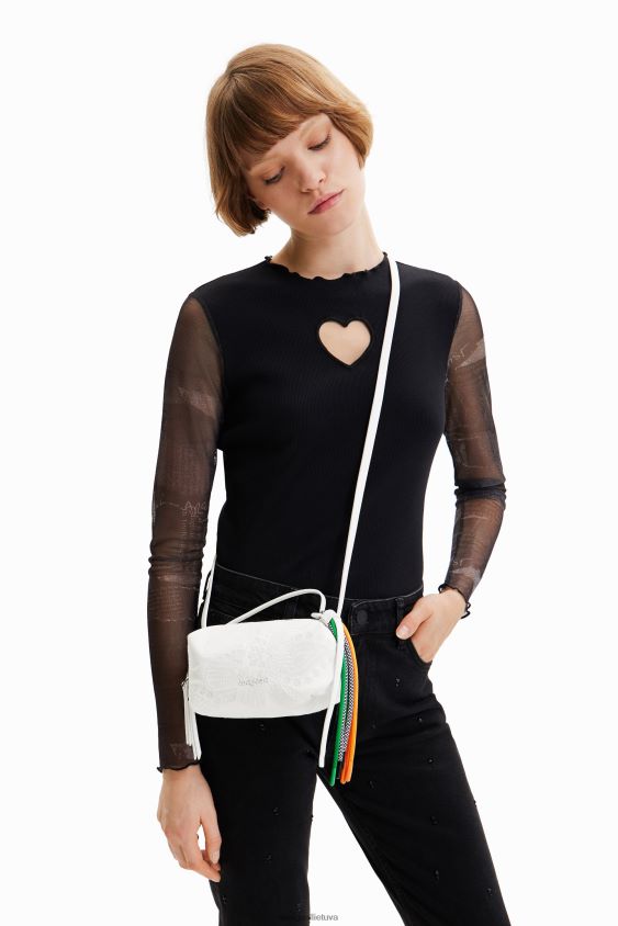 Desigual moterys mini krepšys su siuvinėtomis gėlėmis priedas S606BV1346
