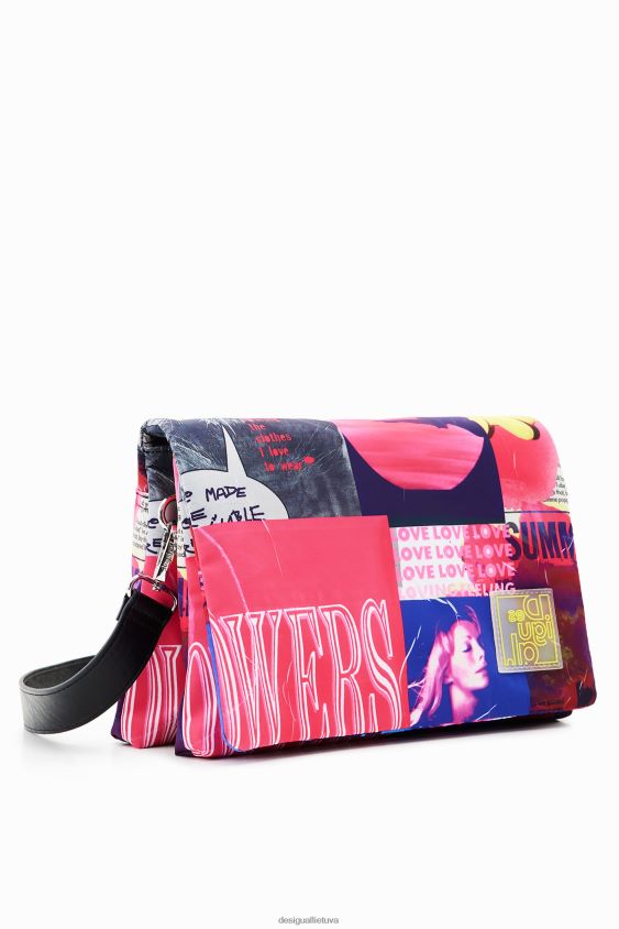 Desigual moterys vidutinio dydžio koliažinis kryžminio kūno krepšys priedas S606BV451