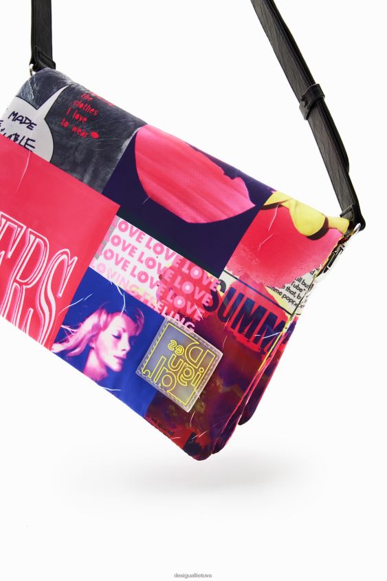 Desigual moterys vidutinio dydžio koliažinis kryžminio kūno krepšys priedas S606BV451