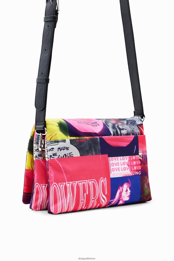 Desigual moterys vidutinio dydžio koliažinis kryžminio kūno krepšys priedas S606BV451