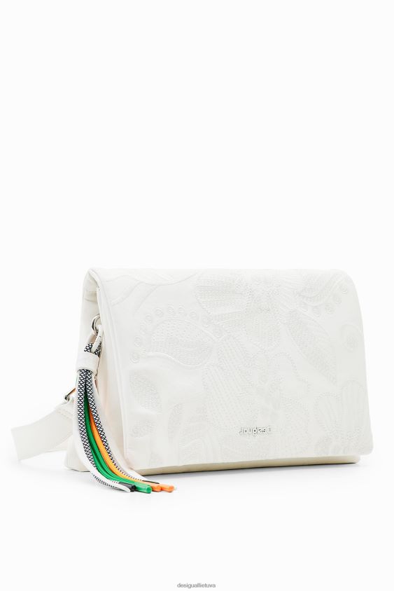 Desigual moterys vidutinio dydžio kryžminio dydžio krepšys su išsiuvinėtomis gėlėmis priedas S606BV1313