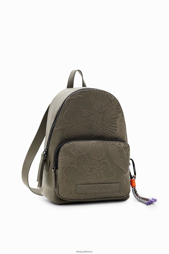 Desigual moterys maža gėlių siuvinėjimo kuprinė priedas S606BV1220