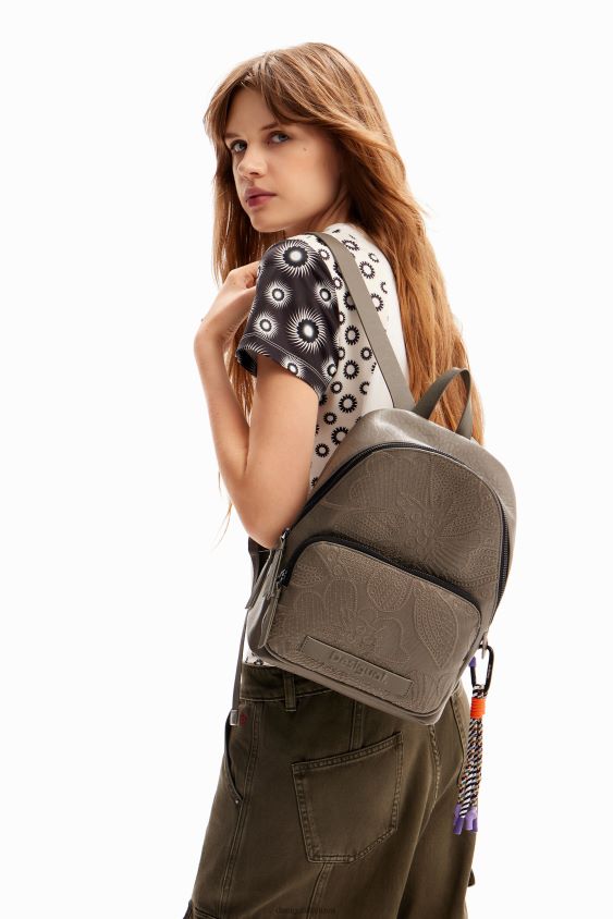Desigual moterys maža gėlių siuvinėjimo kuprinė priedas S606BV1220