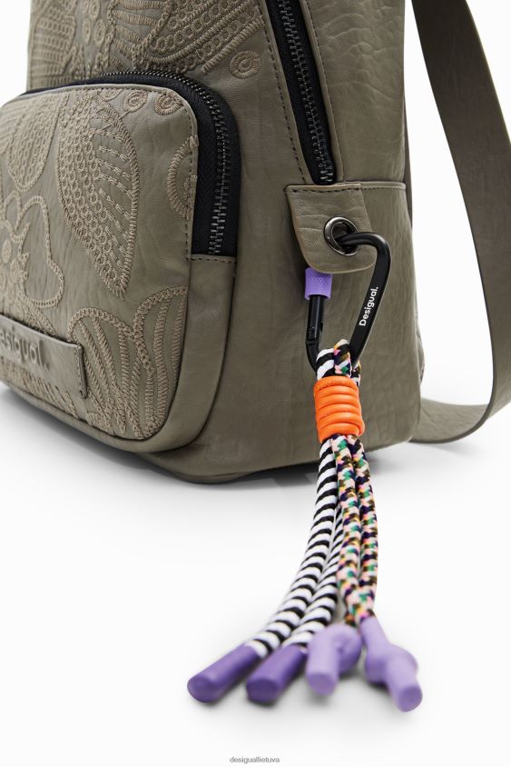Desigual moterys maža gėlių siuvinėjimo kuprinė priedas S606BV1220