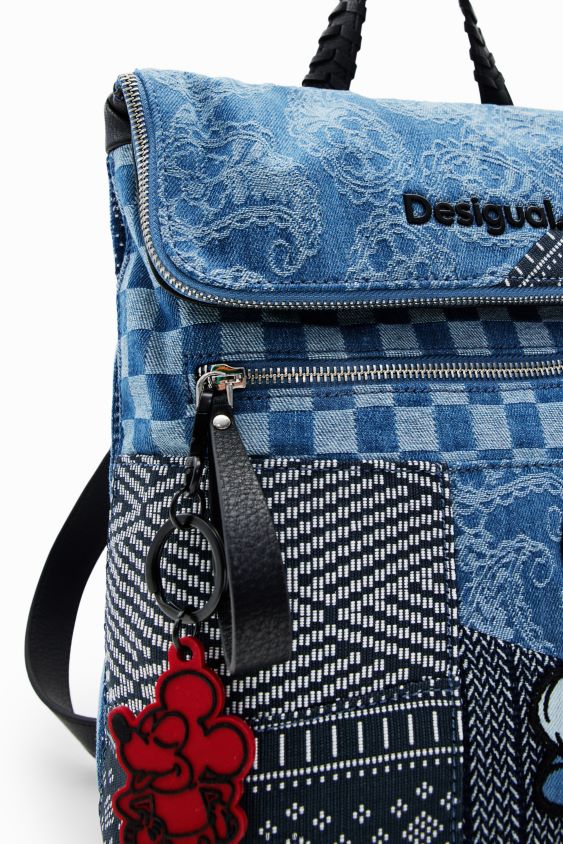 Desigual moterys vidutinio dydžio džinsinė kuprinė „Mickey Mouse“. priedas S606BV1284