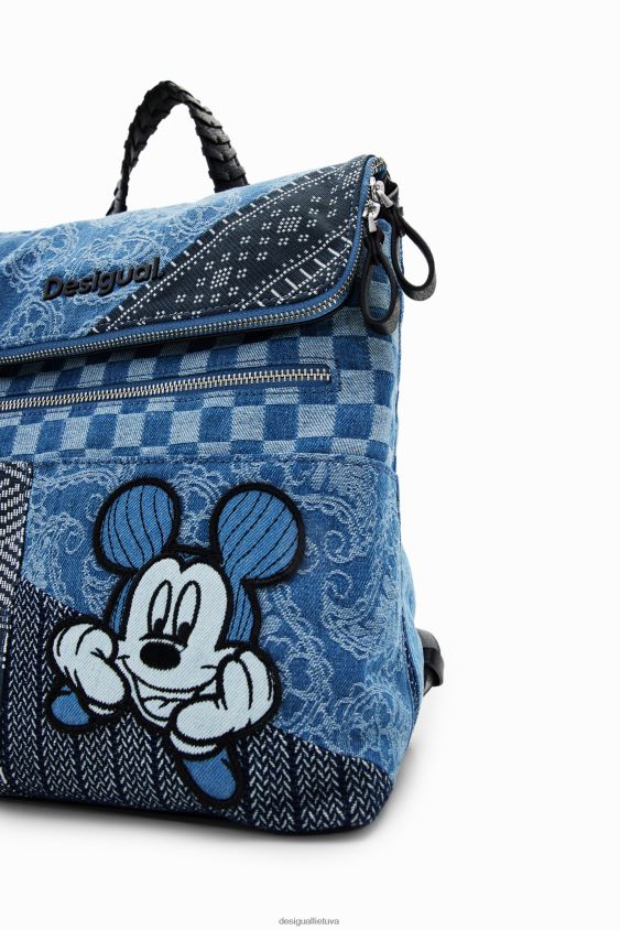 Desigual moterys vidutinio dydžio džinsinė kuprinė „Mickey Mouse“. priedas S606BV1284