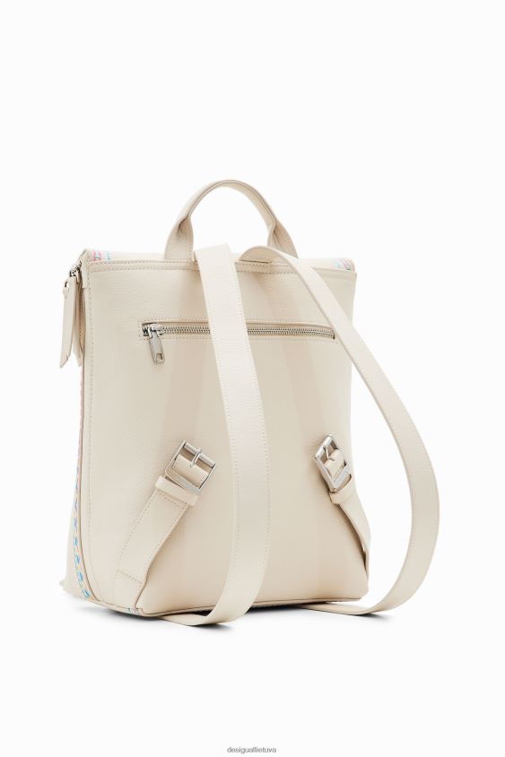 Desigual moterys vidutinio dydžio kuprinė su siuvinėtais atvartais priedas S606BV1357
