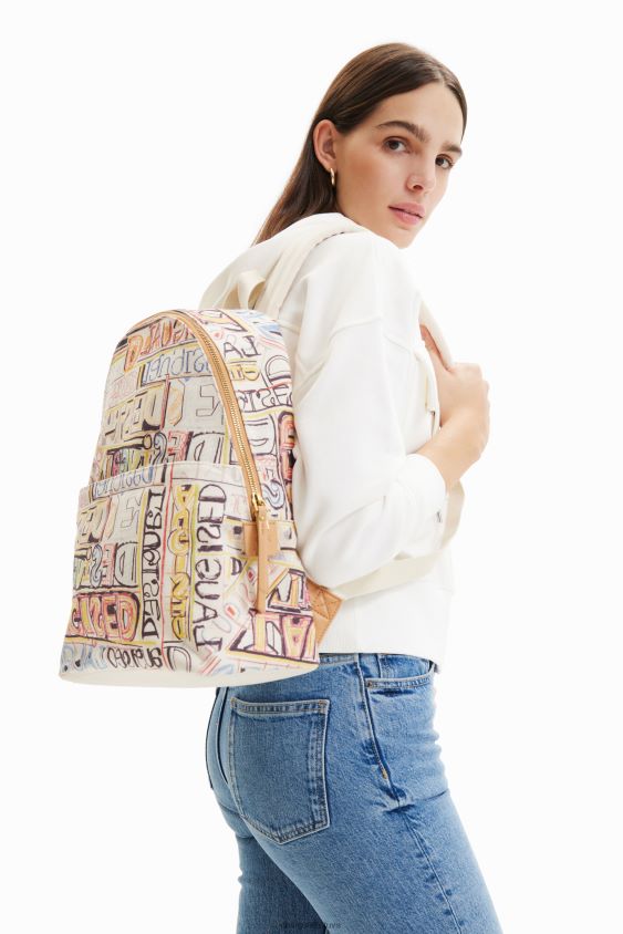 Desigual moterys vidutinio dydžio meno kuprinė su logotipu priedas S606BV572