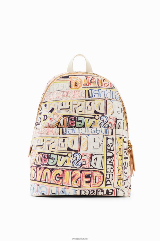 Desigual moterys vidutinio dydžio meno kuprinė su logotipu priedas S606BV572