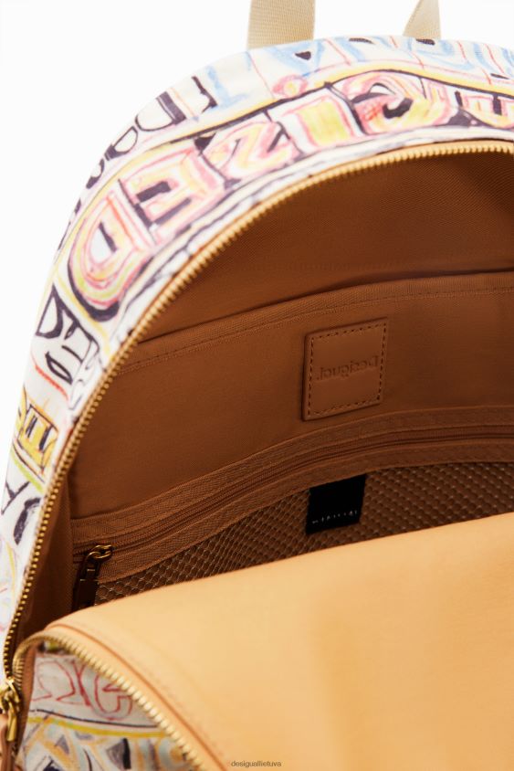 Desigual moterys vidutinio dydžio meno kuprinė su logotipu priedas S606BV572