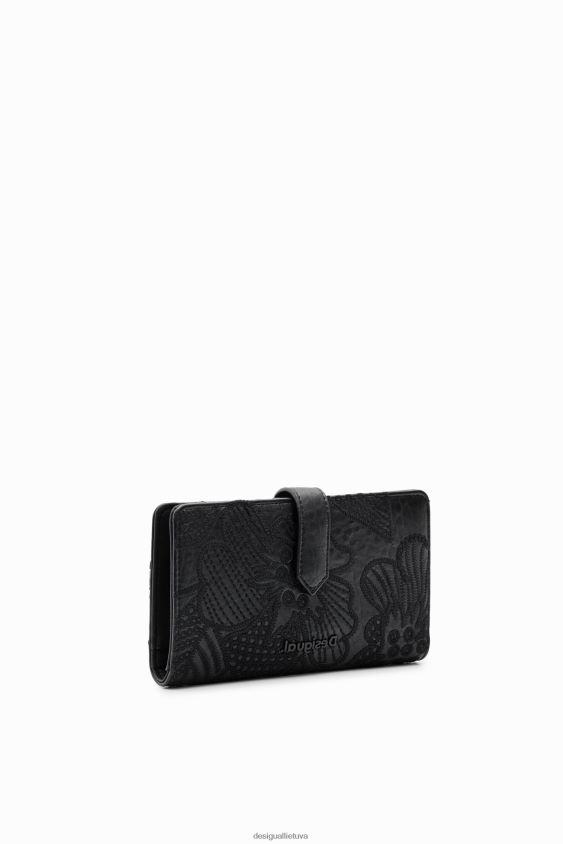 Desigual moterys vidutinio dydžio piniginė su išsiuvinėtomis gėlėmis priedas S606BV1240