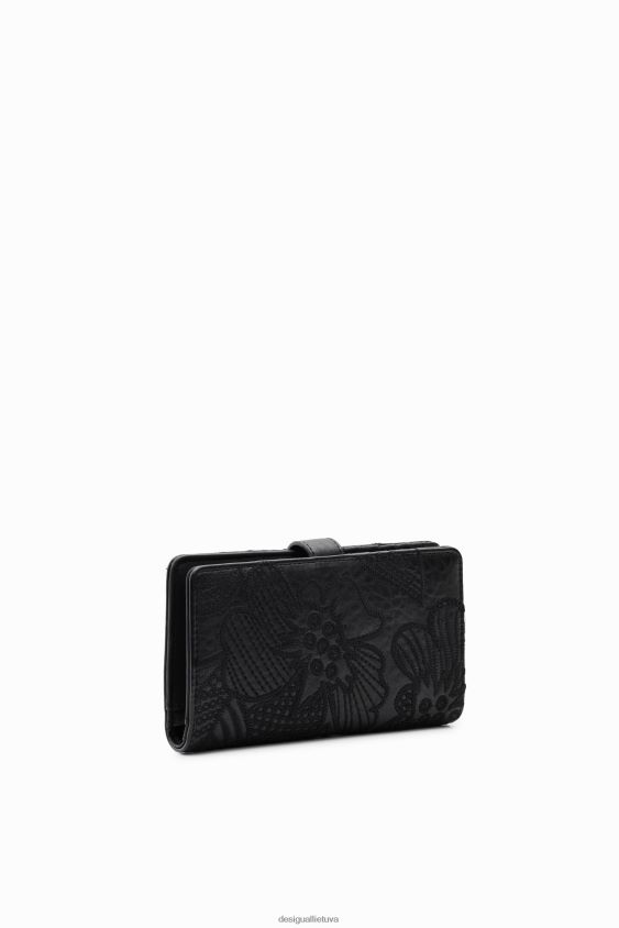 Desigual moterys vidutinio dydžio piniginė su išsiuvinėtomis gėlėmis priedas S606BV1240