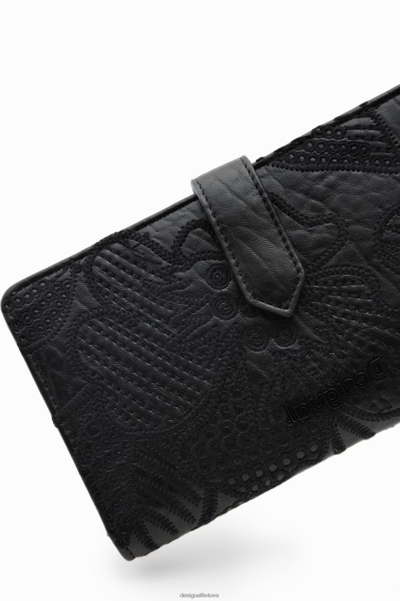 Desigual moterys vidutinio dydžio piniginė su išsiuvinėtomis gėlėmis priedas S606BV1240
