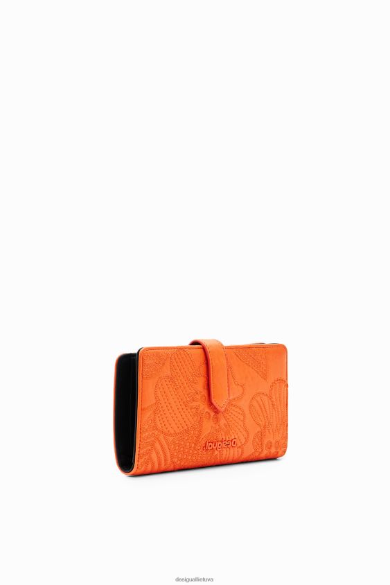 Desigual moterys vidutinio dydžio piniginė su išsiuvinėtomis gėlėmis priedas S606BV1339