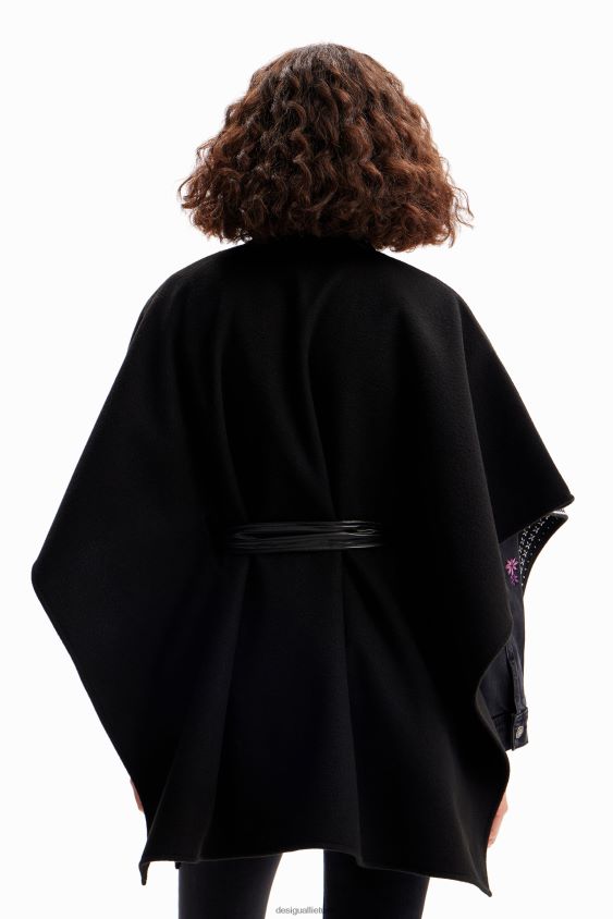 Desigual moterys siuvinėtas pončas diržu priedas S606BV1423