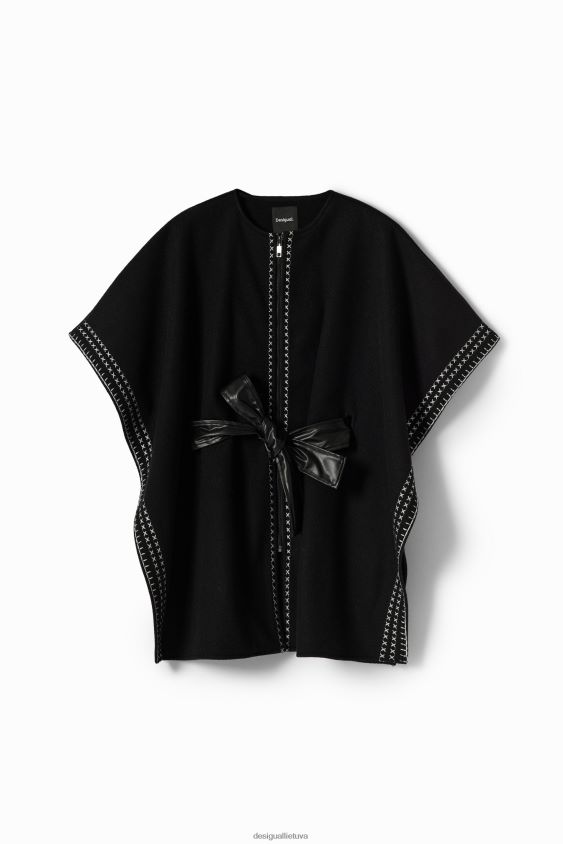 Desigual moterys siuvinėtas pončas diržu priedas S606BV1423
