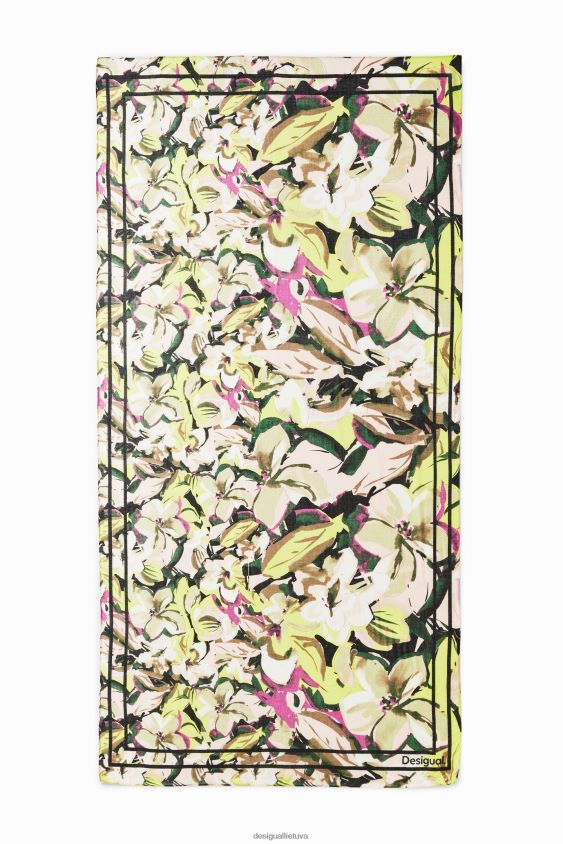 Desigual moterys stačiakampio formos gėlėtas foulardas priedas S606BV1411