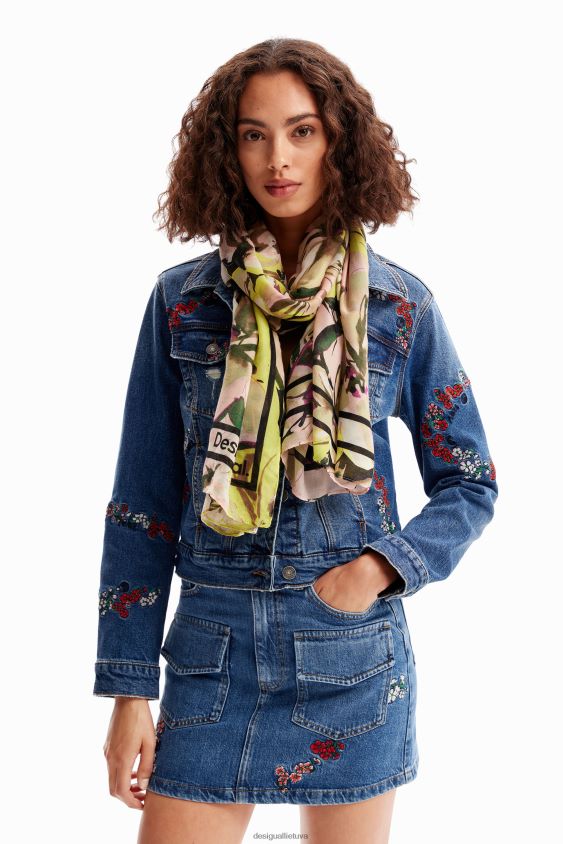 Desigual moterys stačiakampio formos gėlėtas foulardas priedas S606BV1411