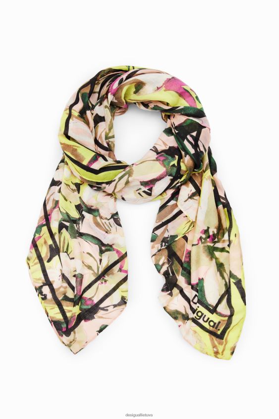 Desigual moterys stačiakampio formos gėlėtas foulardas priedas S606BV1411